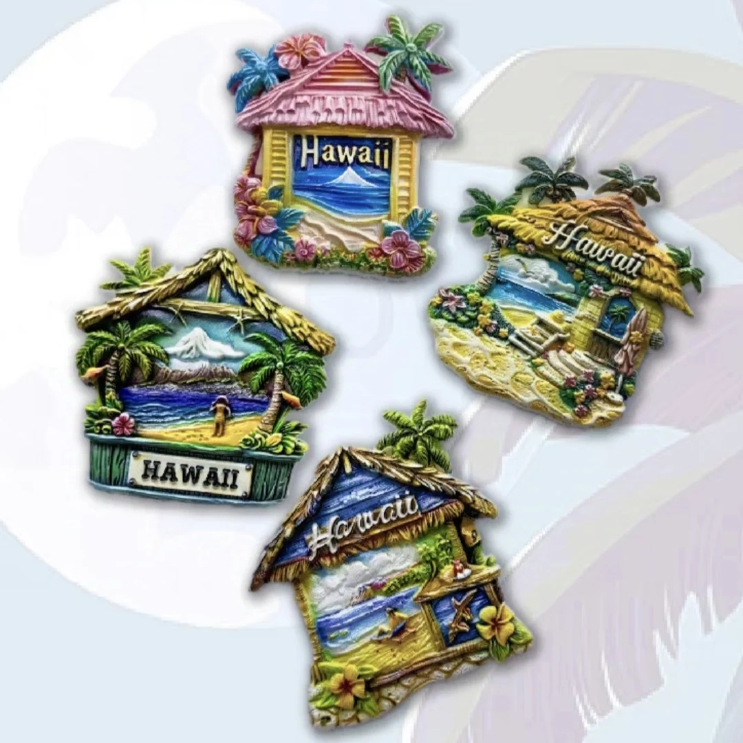 

North America Hawaii Resin 3D Fridge Magnets Tourism Souvenir Refrigerator Sticker Handicraft