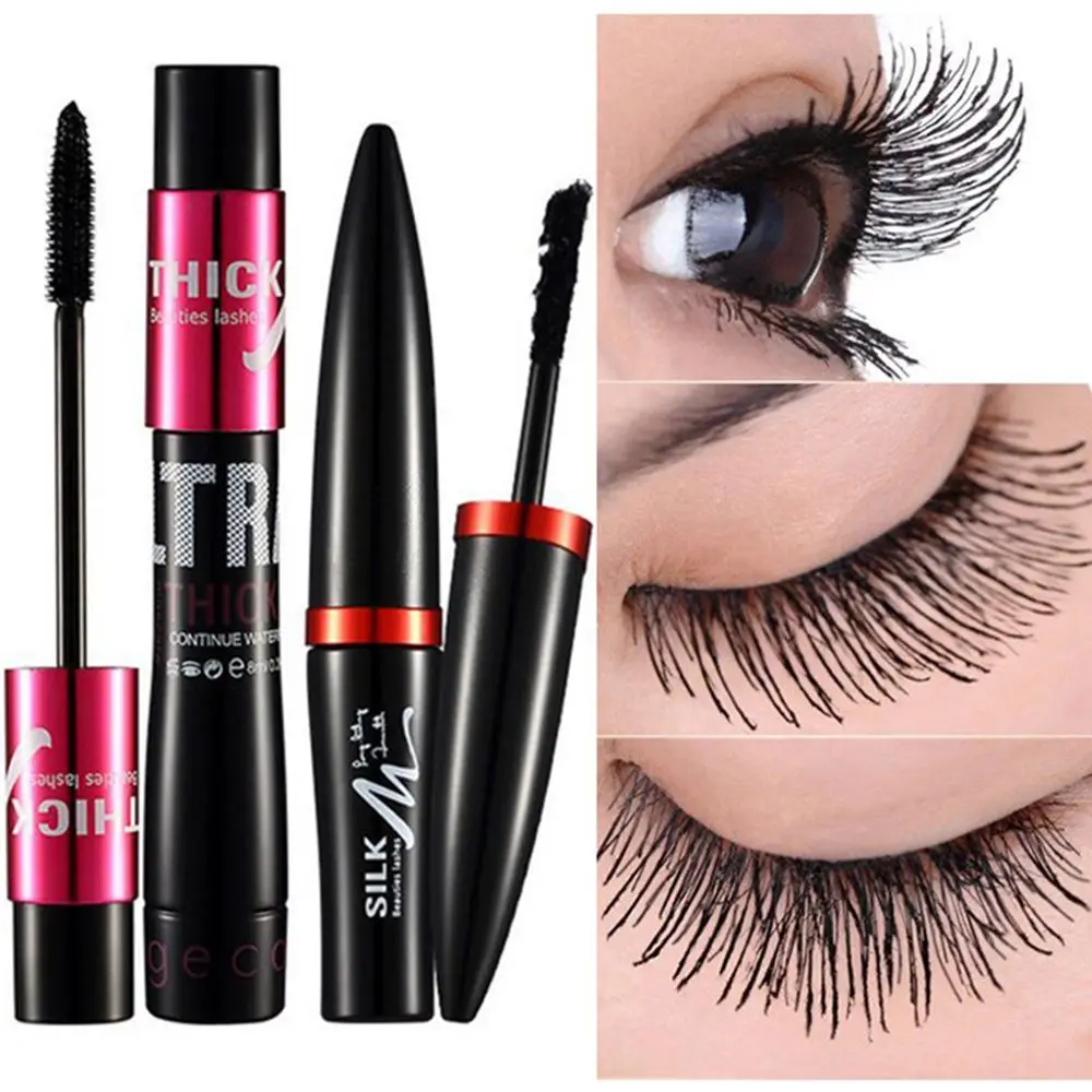 Cosmetica Cosmetische Pauwvezel Volume Curling Zwarte Wimper Curling Make-Up Extensie Mascara