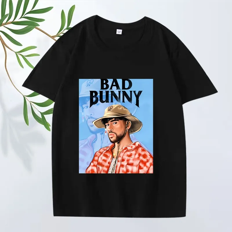 

Bad Bunny Fashion Classic Graphics T Shirt Men Women Oversized 100% Cotton Streetwear Cool Short Sleeve Summer Print Unisex Tops