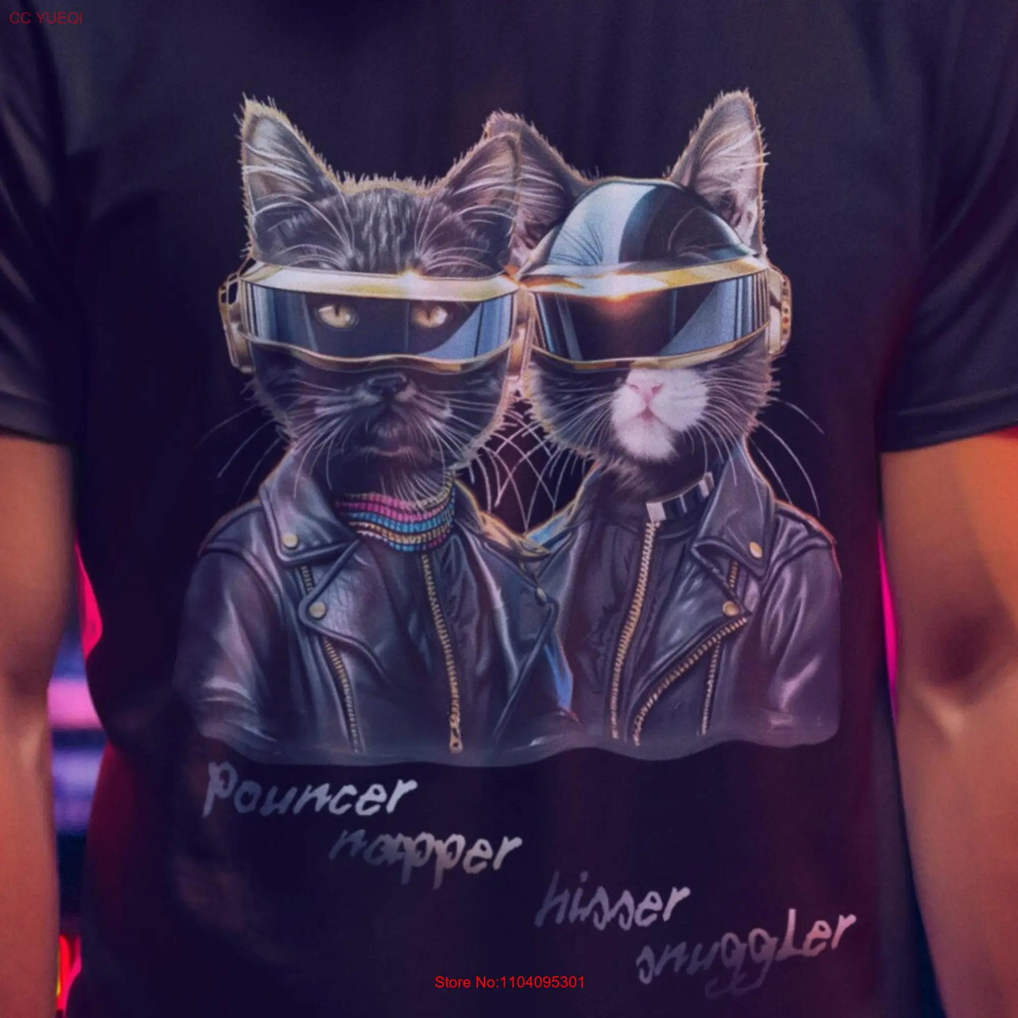 Daft Purr T Shirt Cat Parody Music and Lovers  long or short sleeves