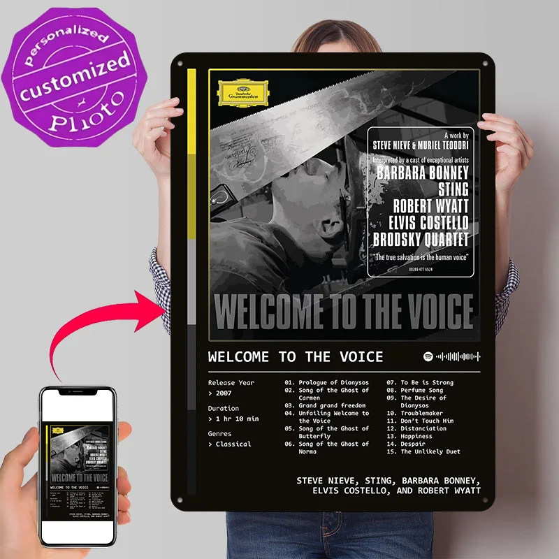 Welcome to the Voice (2007) Album By Steve Nieve Personalized 3D Textured Metal Poster Wall Art Tinplate Sign for Room Ornaments