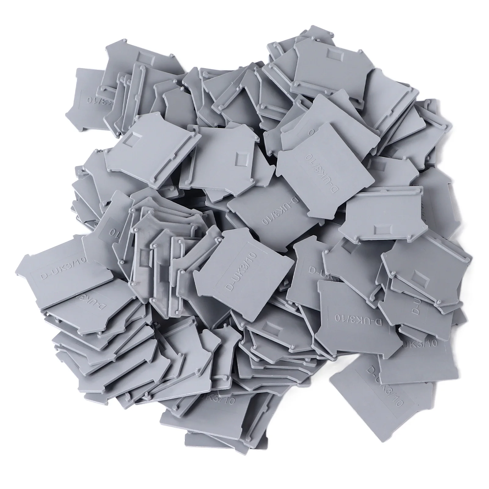 

100PCS Terminal Partition Plates PA66 DIN Rail Block End Cover Separation Baffle For UK3N UK5N UK6N UK10N UK16N UK25N