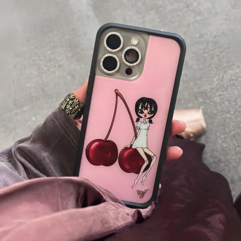 

Cindy Kimberly Wildflower Phone Case for iPhone 12 13 14 15 16 17 Pro Max Plus Air 17Pro Girls wf cherry model Cover Funda