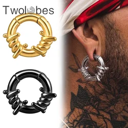 Twolobes 2PCS 316 Stainless Steel Round Ear Weights Hangers For Stretched Lobe Piercing Women Body Jewelry Gauges Tunnels
