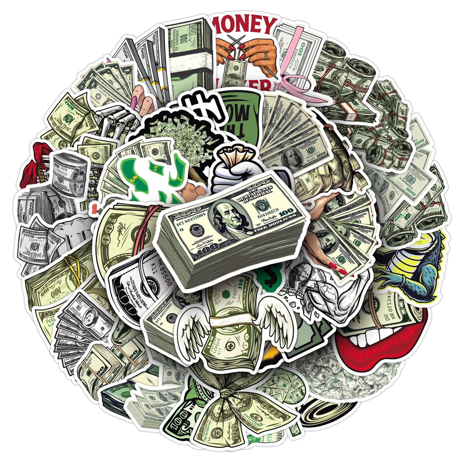 

10/50PCS Money Symbol Graffiti Stickers Creative Cartoon Decal Notebook Phone Cup Skateboard Fridge Waterproof Sticker Kid Toys