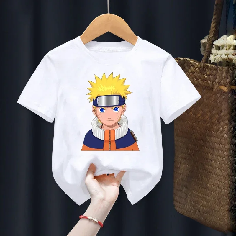 Summer Anime Naruto Children T-Shirt Kawaii Cartoon Print Tshirt Casual Short Sleeve Cotton Top Kid Boy Girl Clothing Baby Tee