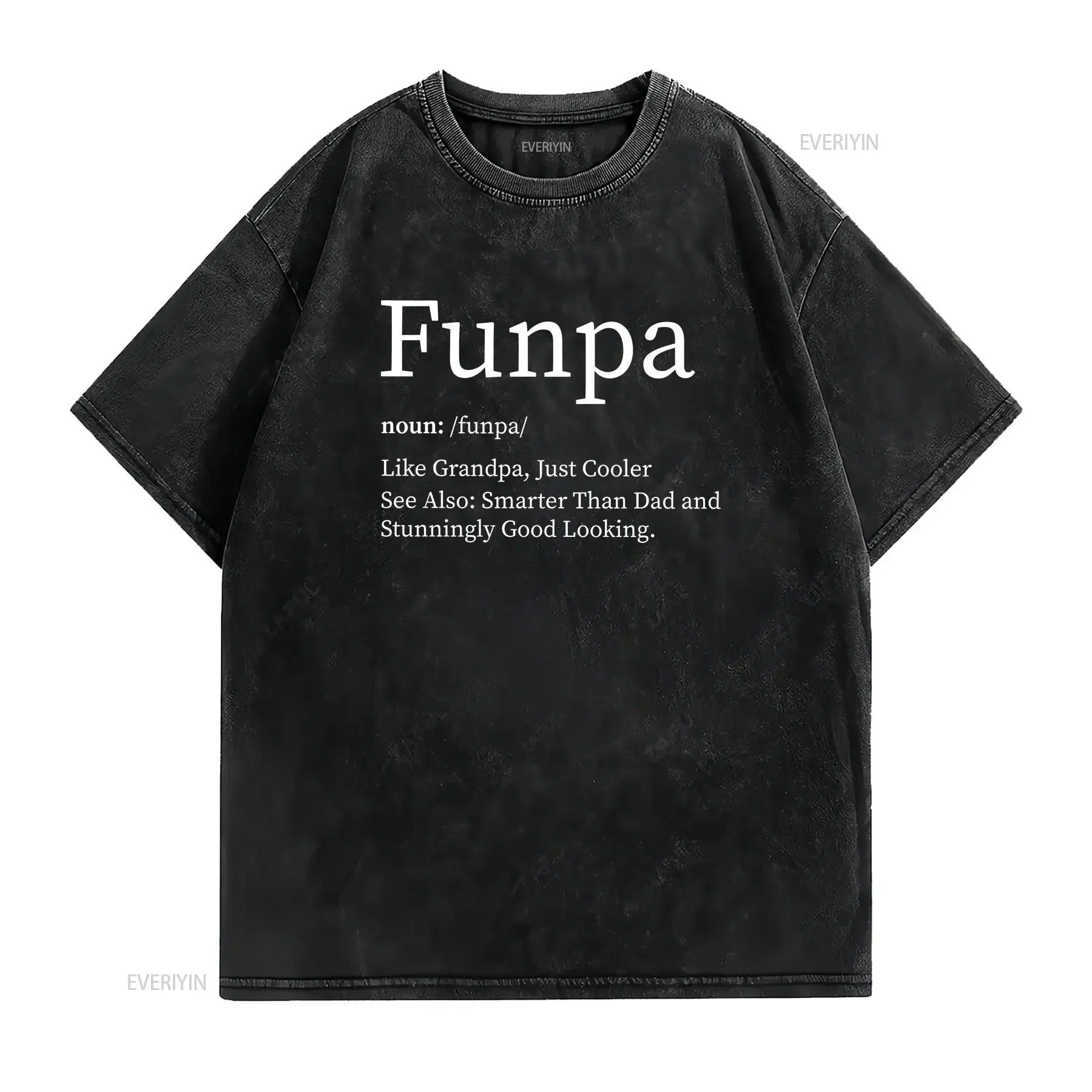 Funpa T Shirt Grandpa Father's Day Funny Grand Parents for Him Christmas vintage Washed designer clothes Soft streetwear homme