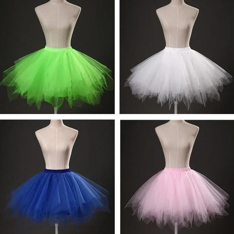 Women's Candy-colored Tutu Tulle Skirt Ballet Skirt Dance Party Stage Performance Fluffy Mini Skirt Adult Costume Ball Gown