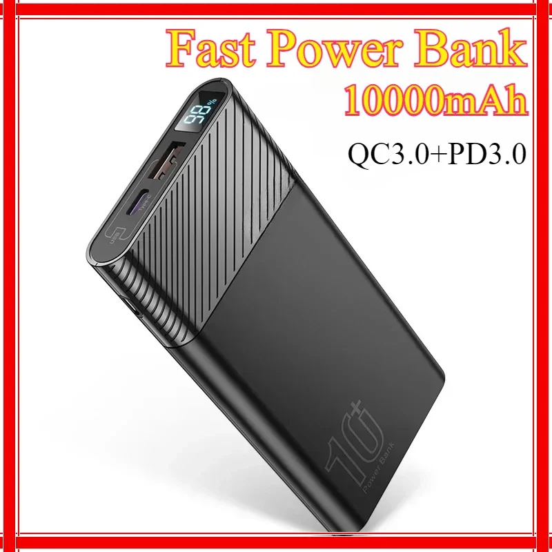 

Power Bank 10000mAh QC PD 3.0 PoverBank Fast Charging PowerBank 10000mAh USB External Battery Charger For iPhone 15 14