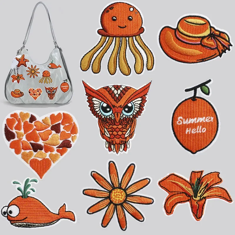 

Iron On Patches for Clothes Starfish Clothing Stickers Fabric Sewing Embroidered Patch Thermal Adhesive Applique Fusible Badges