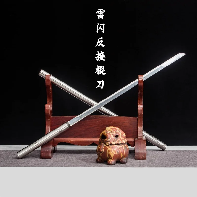 Longquan City Sword Decoration Gift Stick Knife High Manganese Steel Integrated Sword Self Defense Ornament Cold Weapon