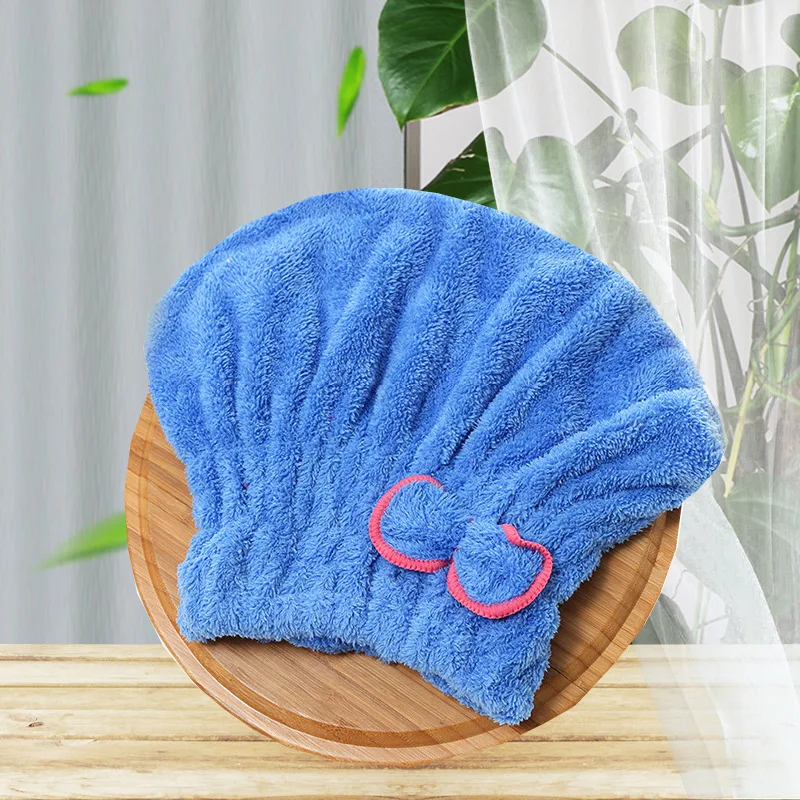 Women Hair Drying Hat Quick-dry Hair Towel Cap Hat Bath Hat Microfiber Solid Towel Cap Super Absorption Turban Hair Dry Cap