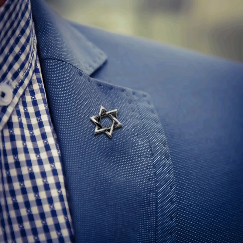 KFLK Fashion Six Pointed Star Brooch Pins Exquisite Brand Brooches For Women Mens Costumes Badge Brooch Jewelry Wholesale