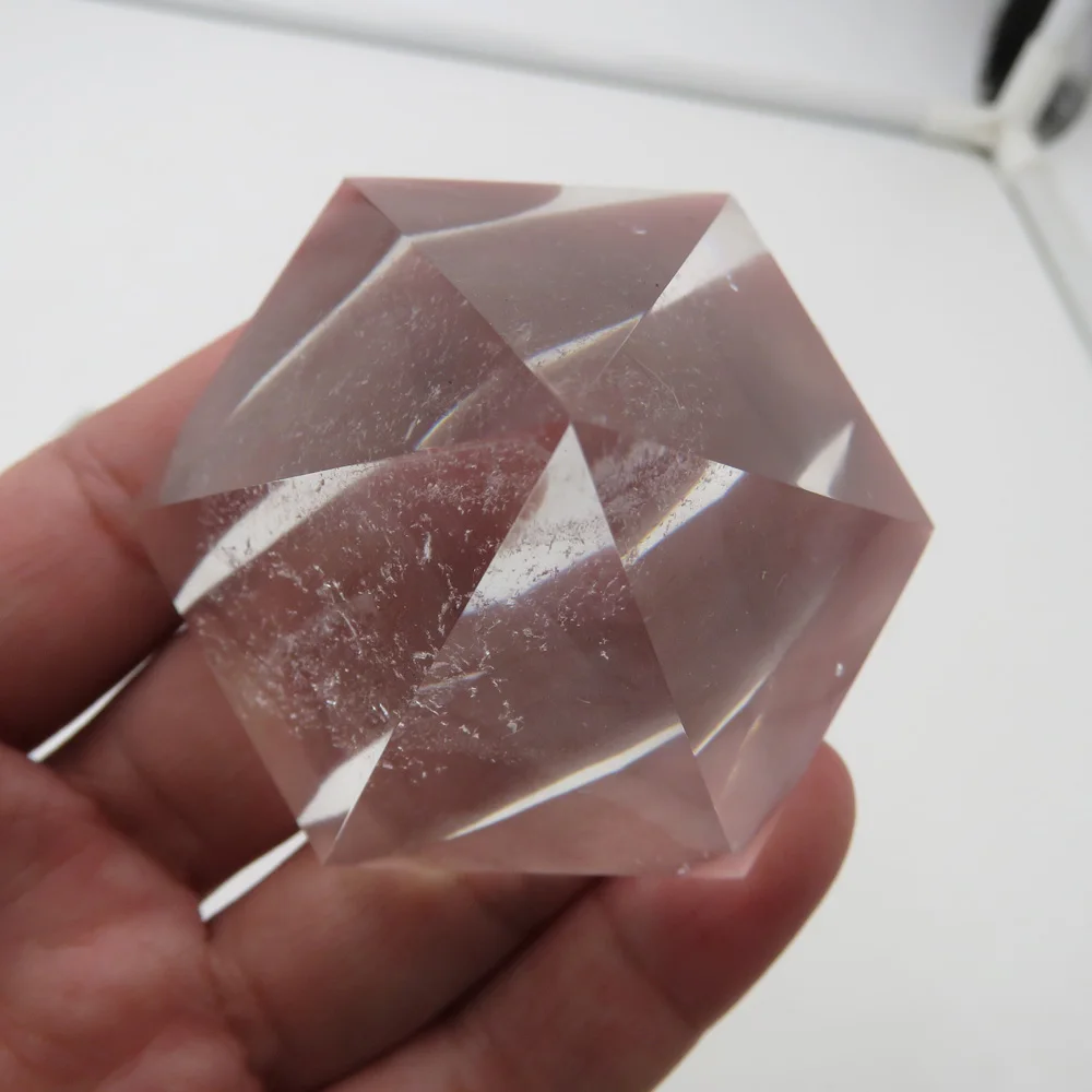 Hexagonal Natural Clear Quartz Crystal Pyramid Reiki Healing Cap Pyramid  6 Faced  5cm 90~110g