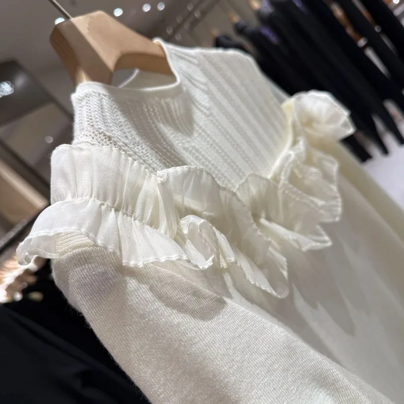 المرأة الدانتيل الربط محبوك سترة الخريف والشتاء موضة جديدة نمط الحد من العمر نصف الياقة المدورة الداخلية #3