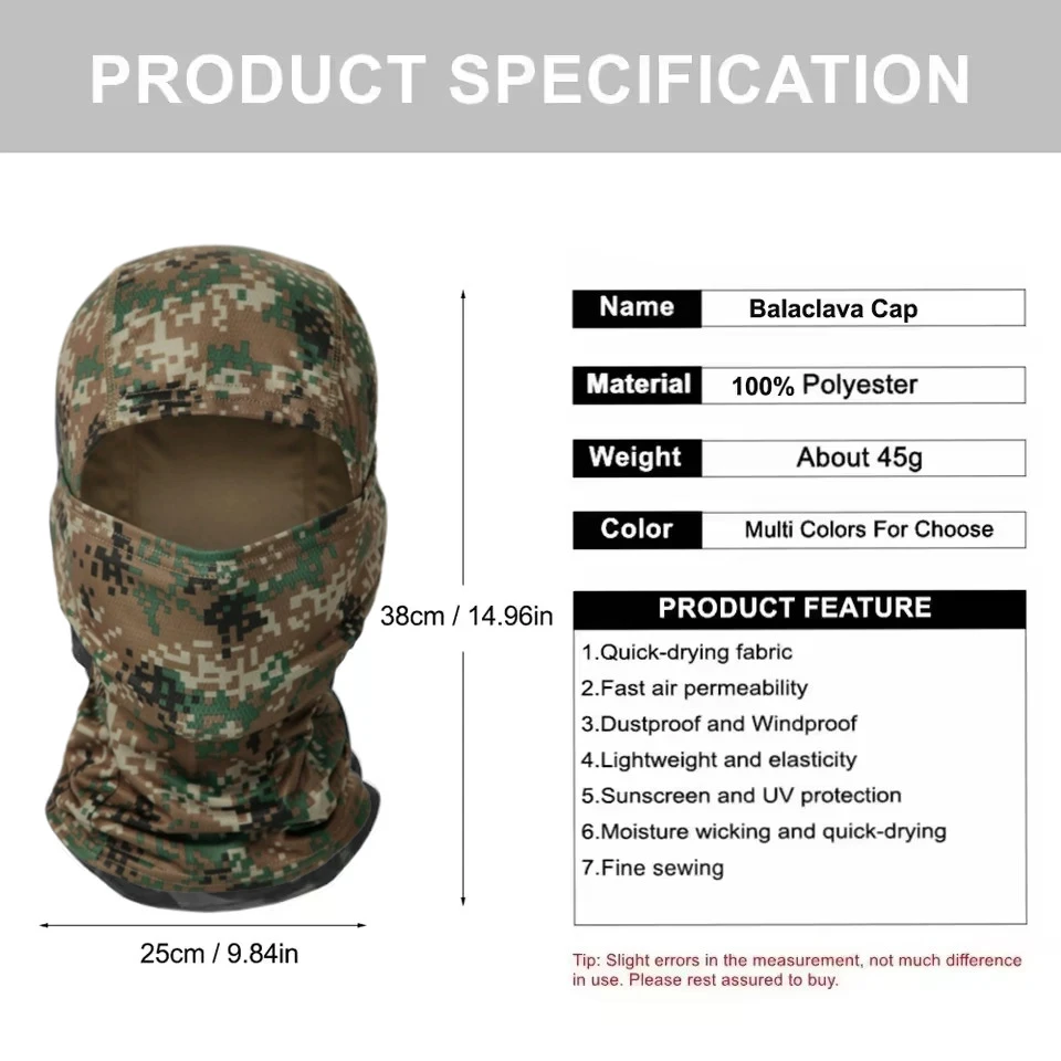 3 パック/迷彩バラクラバ帽子サイクリングフルフェイスマスクアウトドアスポーツ狩猟ハイキングスキーマスクオートバイヘルメットインナーキャップ