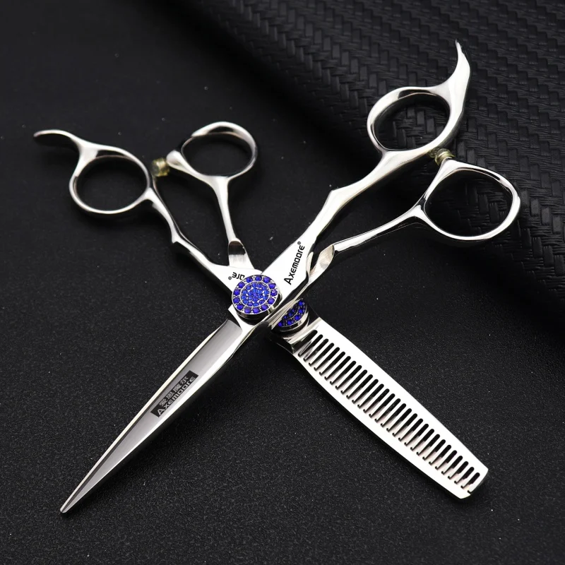 

AXEMOORE Professional barber tools hair scissor Cutting thinning hairdressing shear 6.0 inch Japan 440C steel