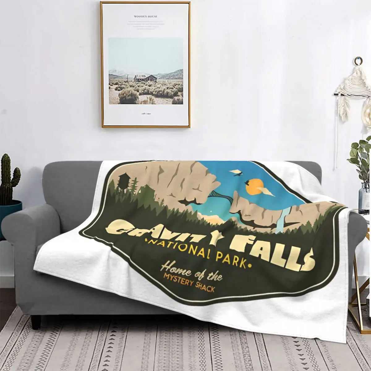 Gravity Falls National Park Blanket Home of the Mystery Shack Flannel Warm Throw Blanket Cartoon Bedding Lounge Autumn/Winter