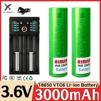 New original 18650 VTC6 3.6V 3000mAh high-capacity battery For Us 18650 30A toys tools flashlight battery+USB Charger