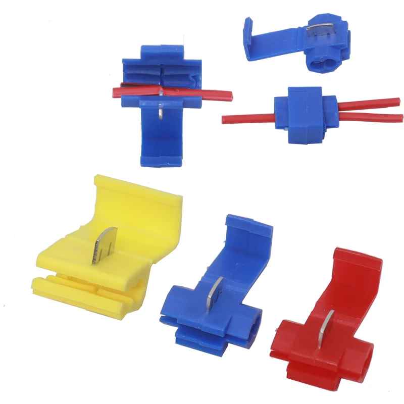 【50-10PCS】Wire and Cable Connectors Scotch Lock Quick Splice Snap Wire Connectors Crimp Non-destructive No Broken Wire AWG22-18