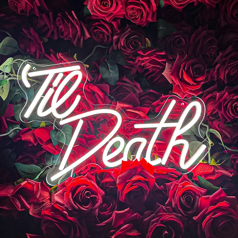 

Til Death Neon Sign Custom Wedding LED Neon Lights Engagement Party Bckdrop Decoration Home Room Wall Art Decor Neon Light Signs