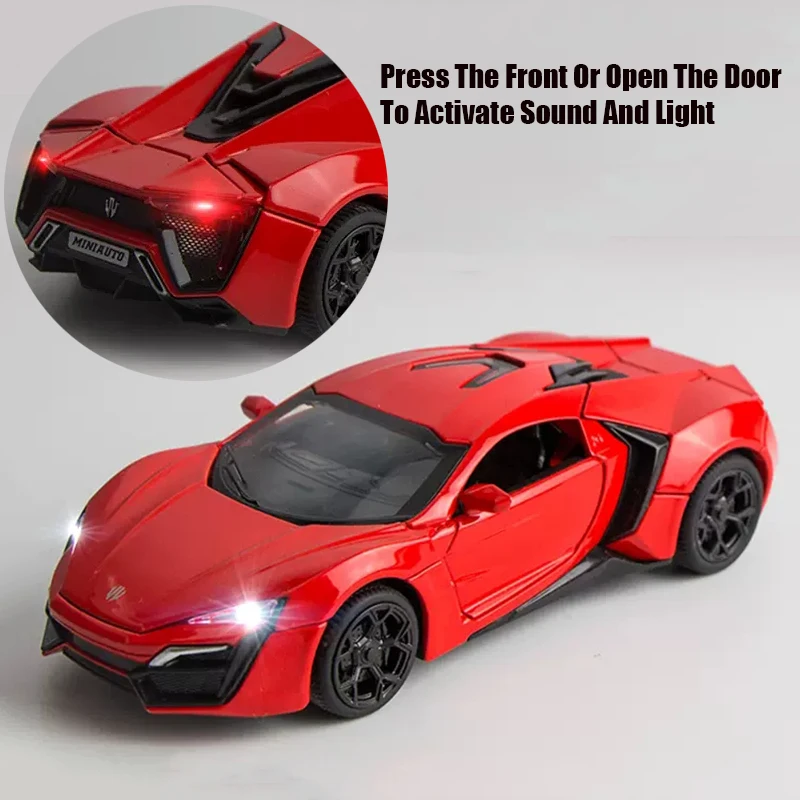 Simulation Lykan Hypersport Fast Alloy Car Model Diecasts & Toy Vehicles And Cars Decoration Toys For Children Boy