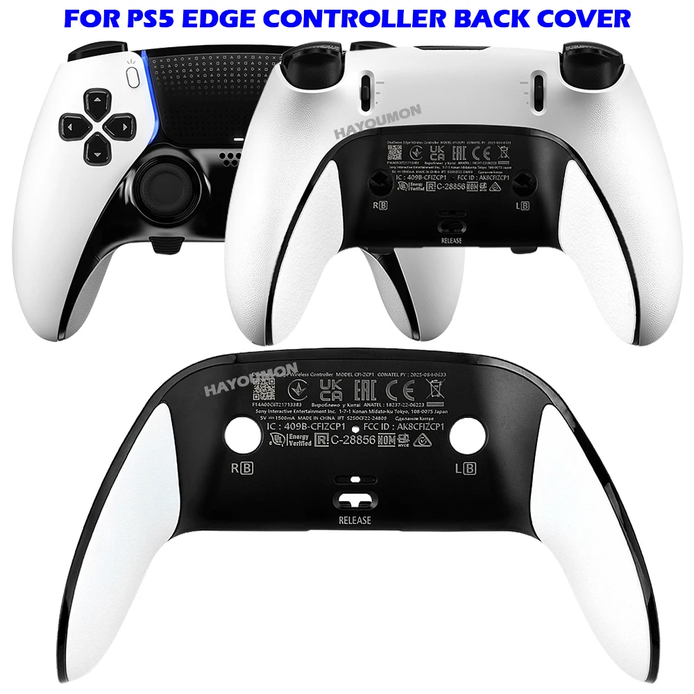 

Черно-белый корпус для геймпада PS5 Edge, задняя крышка, противоскользящие аксессуары для замены, дропшиппинг.