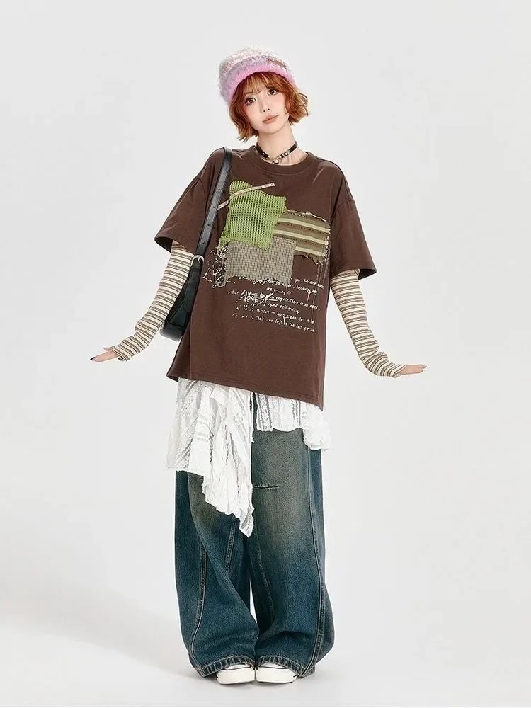 الأمريكية الرجعية الأبيض تنورة دانتيل المرأة غير النظامية ضمادة مطوي كل مباراة تنورة السيدات ربيع الخريف ملابس عصرية كورية جديدة #4