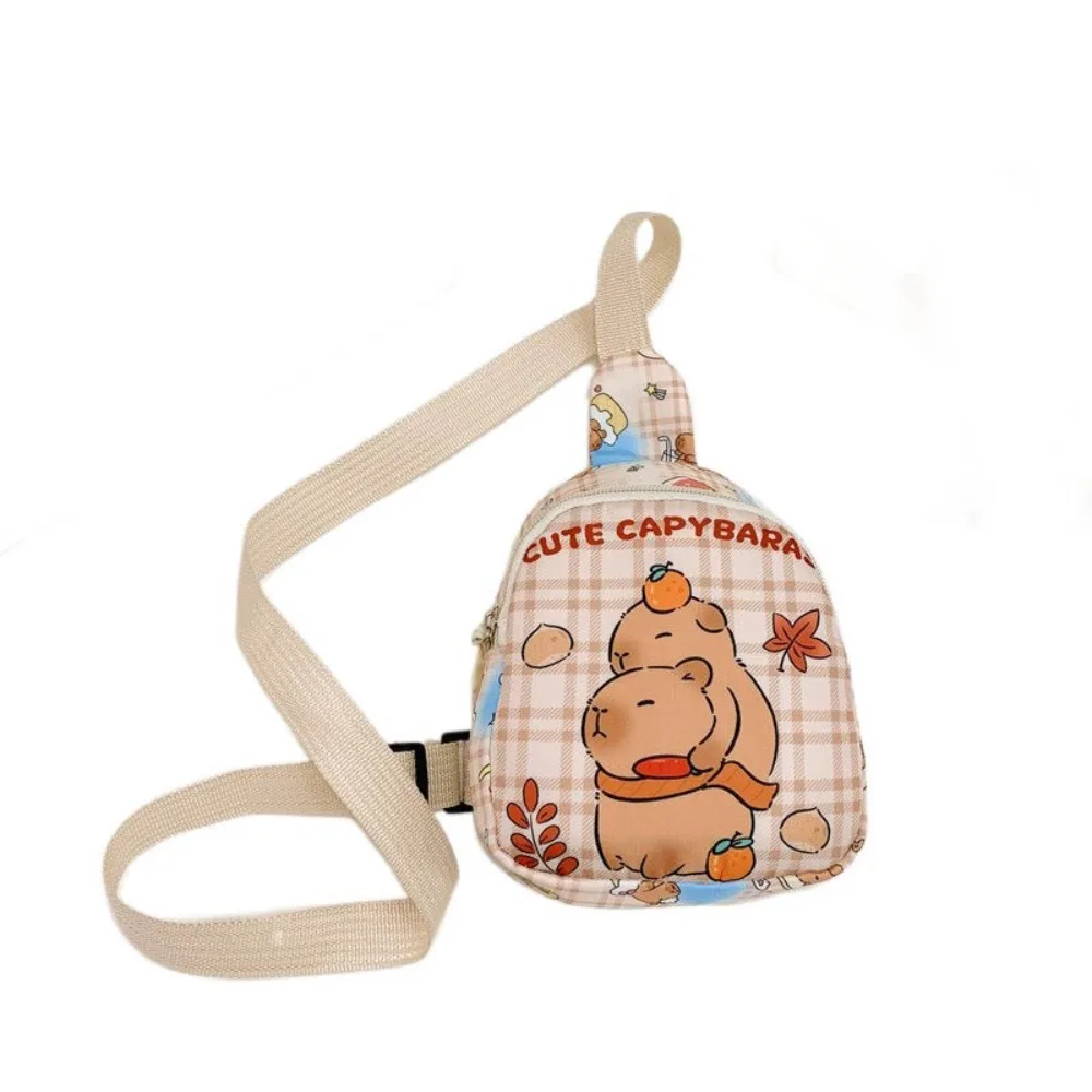 Borsa a tracolla creativa in nylon capibara Borsa a tracolla portatile casual in cartone animato Borsa a tracolla per bambini di grande capacità