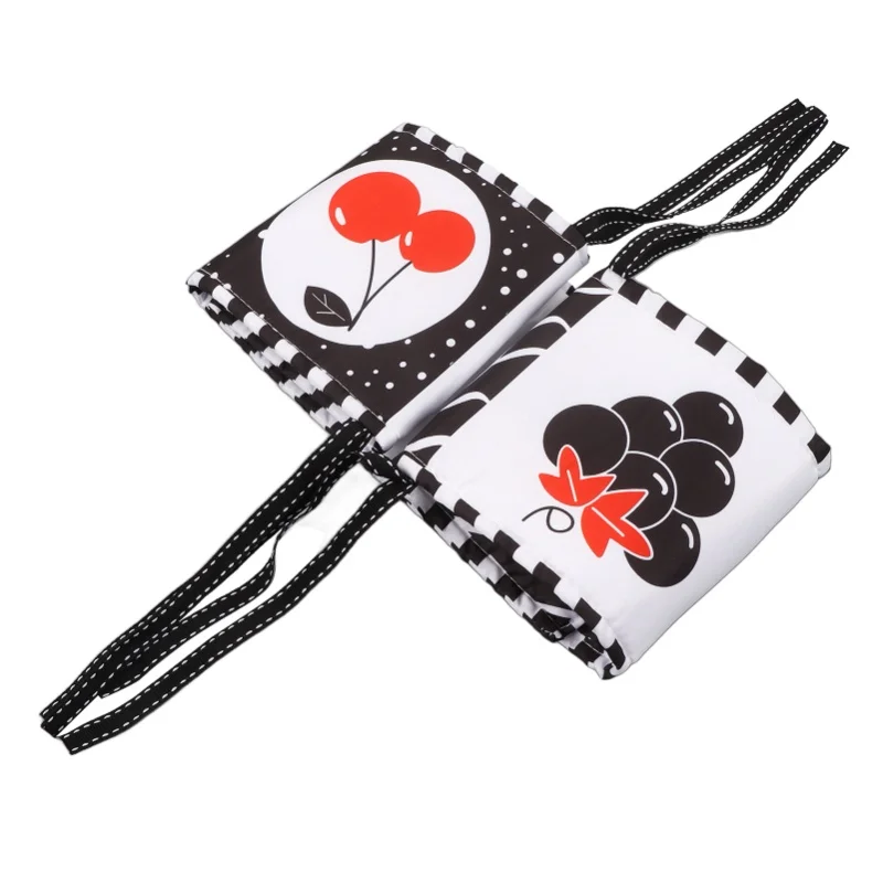 كتاب ناعم عالي التباين باللونين الأبيض والأسود، كتاب قماشي محمول للأطفال، لعبة تعليمية مبكرة، هدية عيد ميلاد، حشرة #3