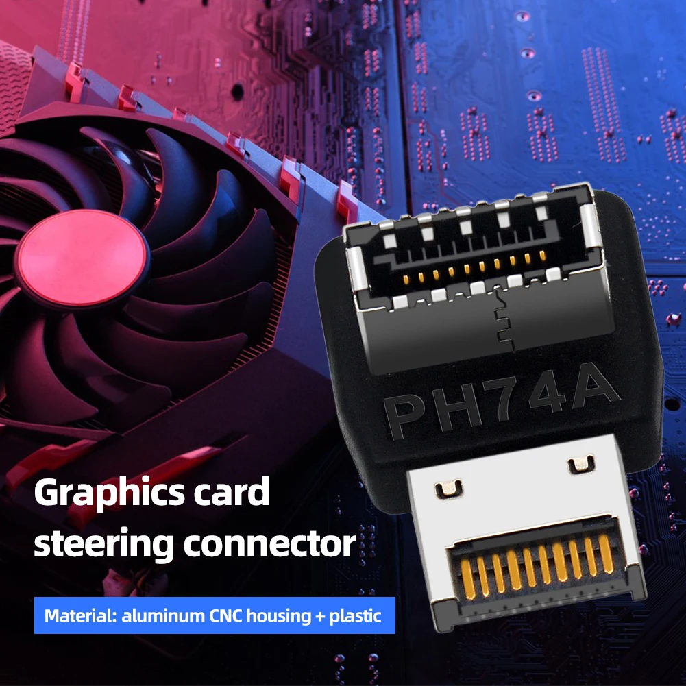 USB 3.1 Type E Converter Vertical USB Type E Header Adapter 90 Degree USB Type E Adapter for PC Motherboard Internal Connector