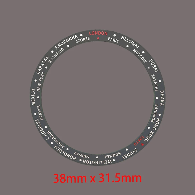 38mmx31.5mm Flat Aluminium Watch Bezel Insert Ring Fits SKX007 SKX009 SRPD Case NH36 NH35 Movement Men Watch Ring Refit Parts