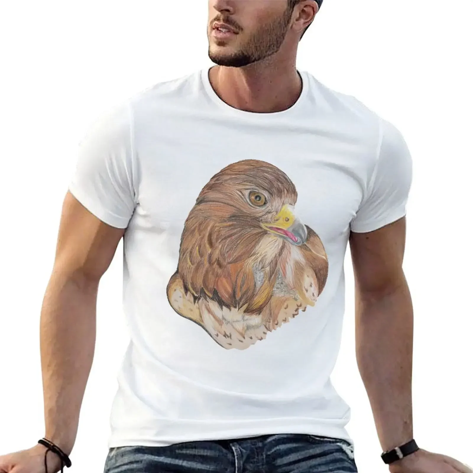 Red Tailed Raptor T-Shirt rapper graphic tees Blouse plain oversized t shirts men