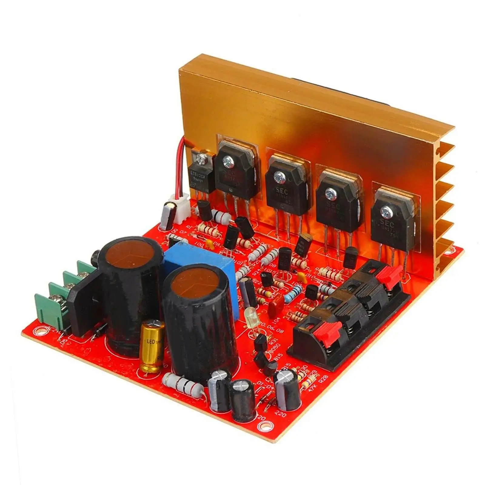 

Stereo Amplifier Board Module DX-188 4.3x4.9x2.3inch for 6-10inch Home Theater Speaker Replace Parts 180W DIY Assembled Board