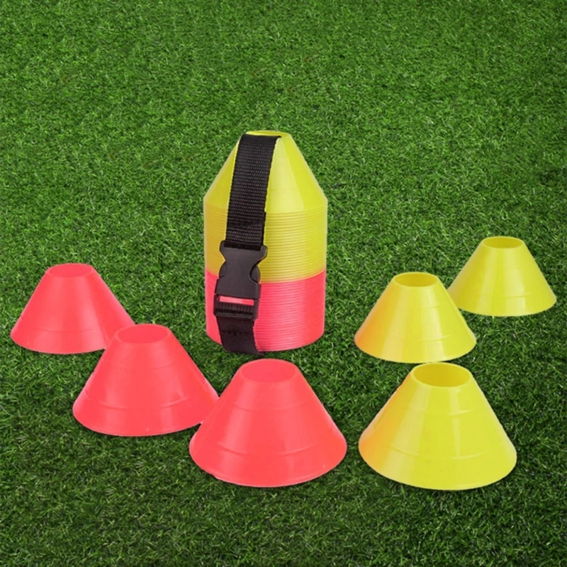 10 Pieces/Set Disc Cone Soccer Cones Agility Drills Cones Mark Disk with Holder for Sport Football Training Practice