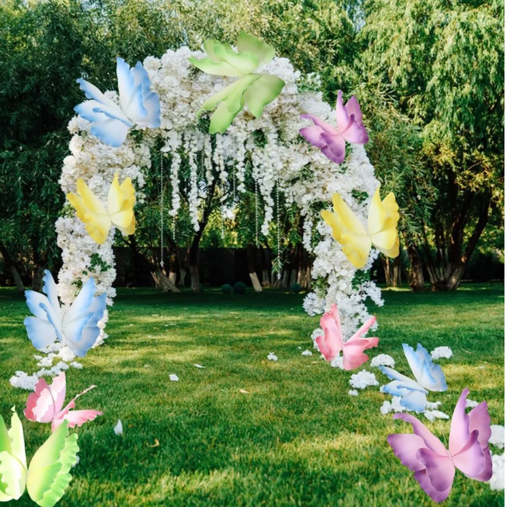 50cm Seidengarn Künstlicher Schmetterling 3D Outdoor Einkaufszentrum Hochzeit Festival Dekoration Hohle Große Hängende Tüll-Schmetterlinge – Detail 7