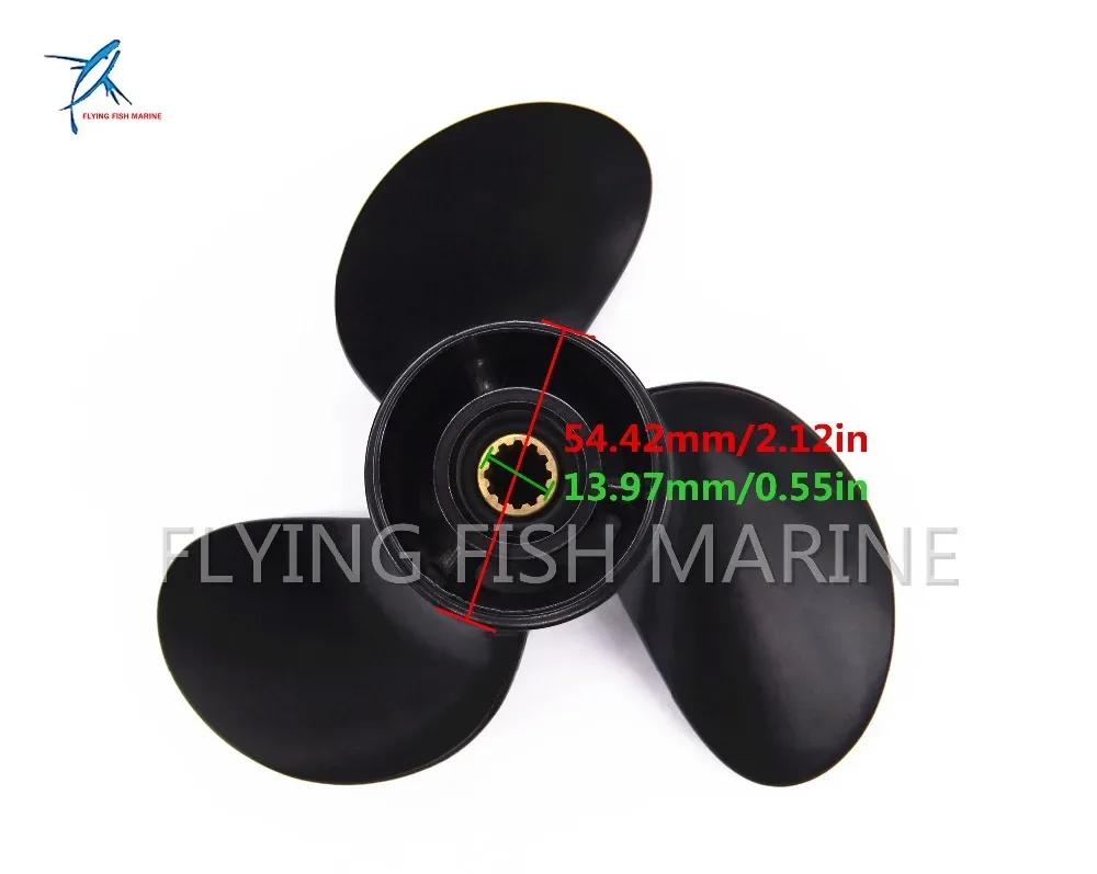 محرك خارجي 4-StrokePitch 12 محرك قارب العمود الفقري مروحة ألومنيوم 8.5x9 لـ Mercury Mariner 8HP 9.9HP 8.5x9 #3