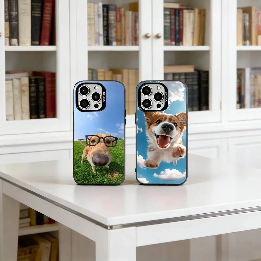 

Cool little cute dog Phone Case For iPhone 17,16,15,14,13,12,11 Plus,Pro Max,XS,Colorful Silver Phone case Funda Cover