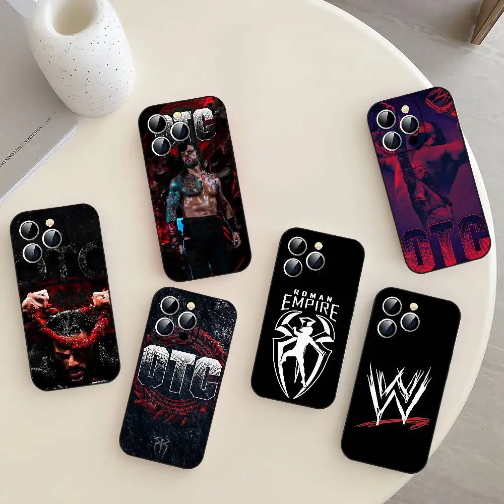 Funda de teléfono R-Roman R-Reigns, funda de teléfono suave de TPU respetuosa con la piel para IPhone 17/16/15/14/13/12/11 Series: PRO, MAX, PLUS, Mini