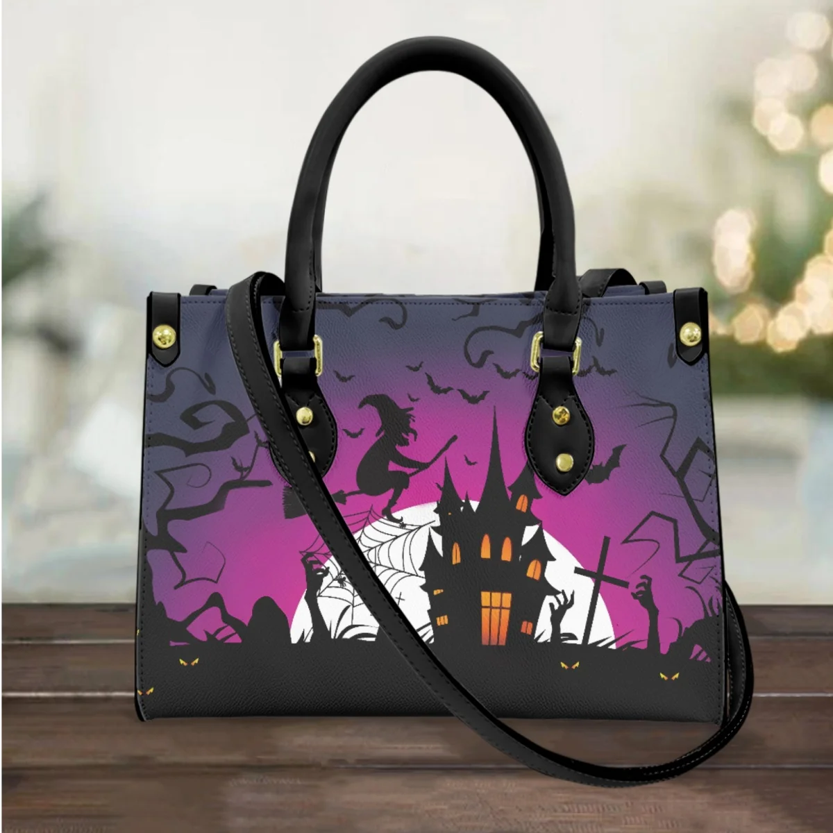 FORUDESIGNS Elegant Shopping Bags Female Halloween Horror Style Hand Bag Ladies Leather Shoulder Practical Tote Bags Commuting