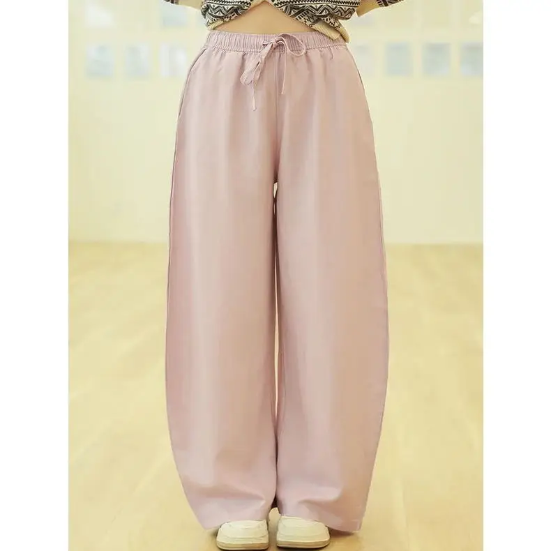 

Новые осенние льняные брюки-самурайки 2025 года с высокой талией, свободного кроя, классические, универсальные, легкие, гладкие