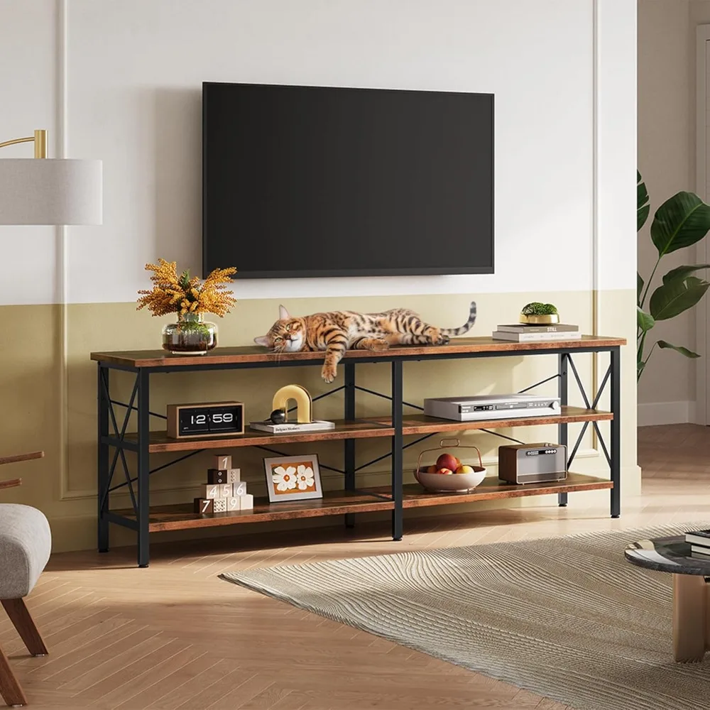 

TV Stand up to 70 Inch TV, 63" Entertainment Center, TV Media Console with 3-Tier Shelves for Living Room and Bedroom,
