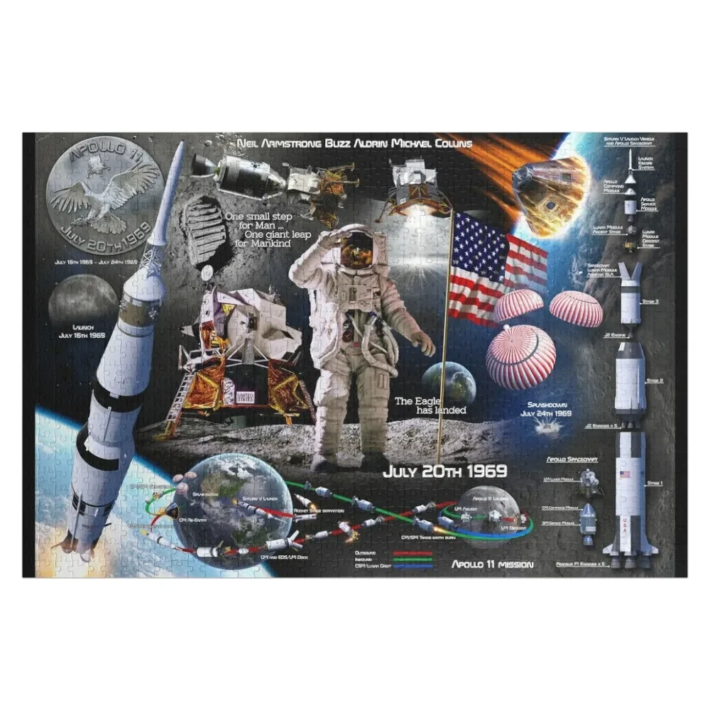 

Apollo 11 Jigsaw Puzzle Custom Gifts Wooden Decor Paintings Name Wooden Toy Puzzle