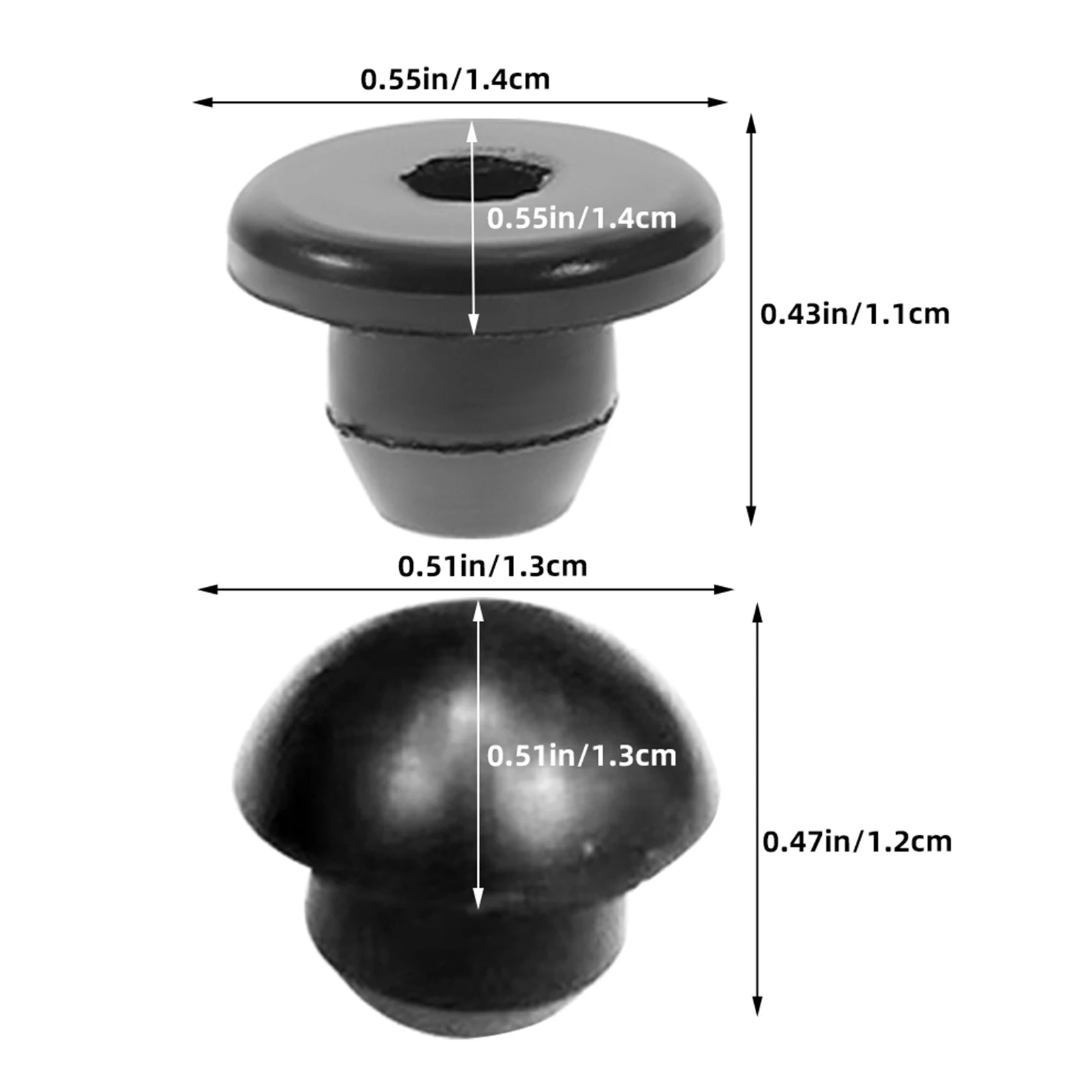 

6pcs Hydraulic Oil Plugs Jack Oil Filler Plug Rubber Flat And Round Head Jack Plug Hydraulic Jack Parts Replacement Accessories