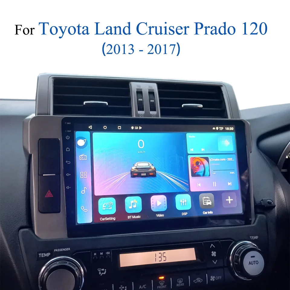 Android 14 Car Radio For Toyota Land Cruiser Prado 150 2013 2014 2015 2016 2017 Auto GPS Navigation DVD Multimedia Cassette RDS