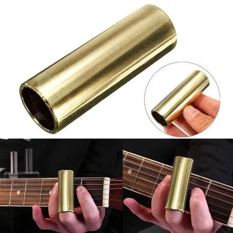 New 1 Pcs 60mm Brass Finger Slide Steel Musical Instrument Accessory Guitar String Tool Wholesale Guitar Parts Accessories