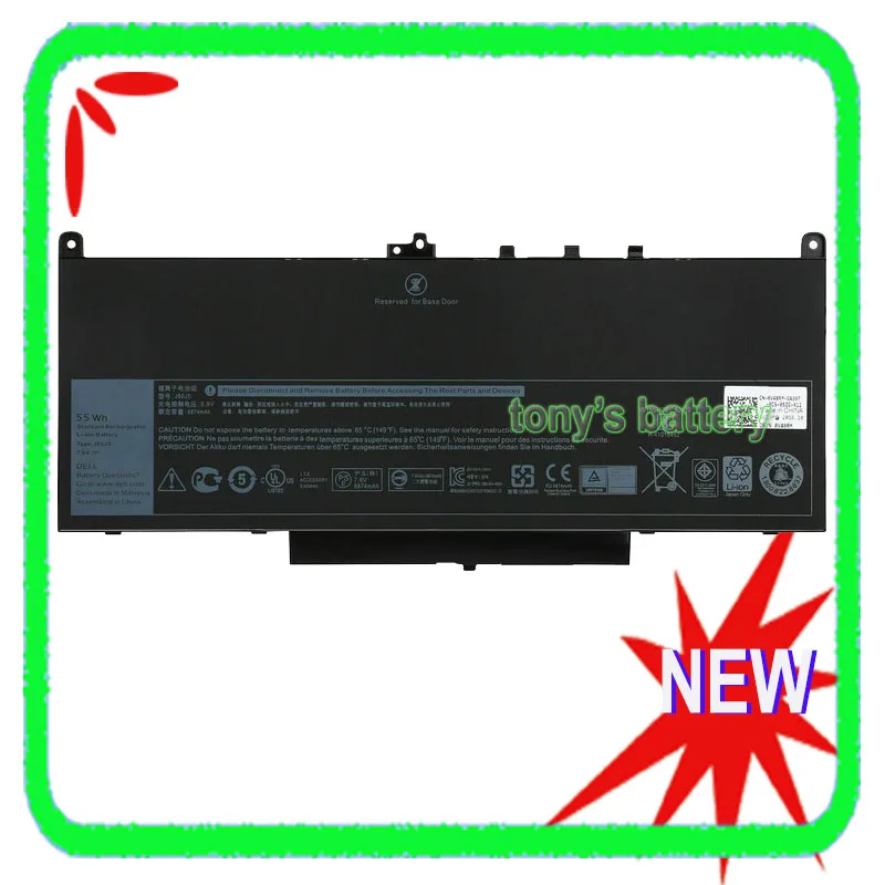 

New 7.6V 55Wh J60J5 Battery for Dell Latitude E7270 E7470 MC34Y R1V85 242WD 451-BBSX 451-BBSY J6OJ5