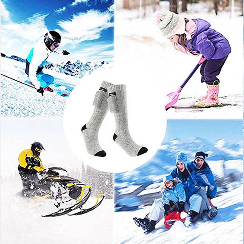 Kaus kaki pemanas elektrik untuk pria wanita, Kaos Kaki penghangat kaki ski luar ruangan bisa dicuci dengan 3 mode untuk musim dingin pria dan wanita