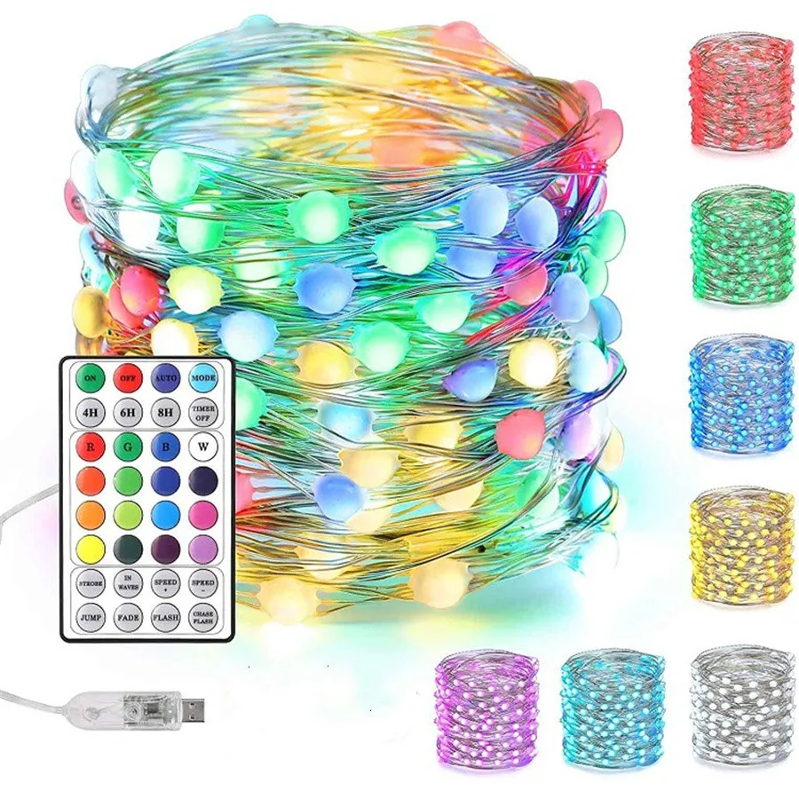 

10M/20M LED RGB Christmas Fairy Lights 12 Modes Waterproof Garland String Lights for Indoor Outdoor Decoration Holiday Lighting