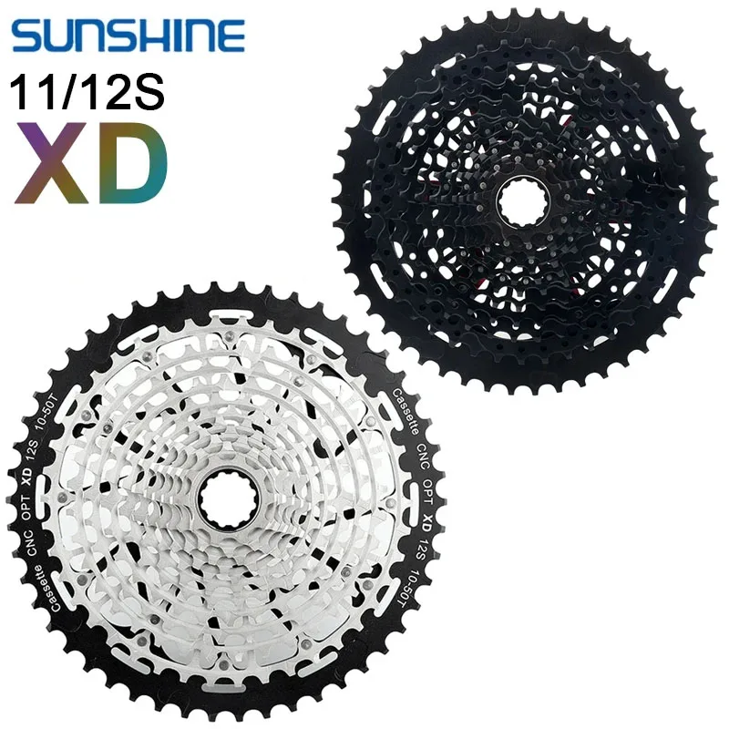 SUNSHINE 11/12 Speed 12v XD Cassette Ultralight Rainbow Freewheel CNC Sprocket Mountain Bike Cassette for Shimano SRAM XD